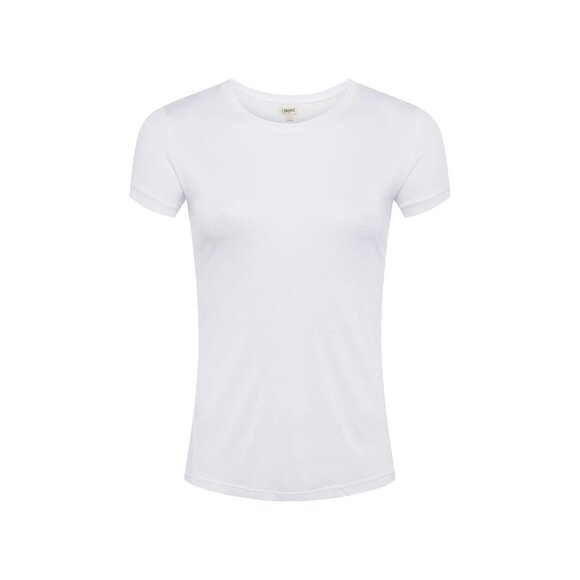 L'Agence Ellie slub-knit white crew Neck Short Sleeve T-Shirt cashmere blend XS - Picture 1 of 8
